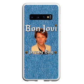 Чехол для Samsung Galaxy S10 с принтом Jersey Boy - Bon Jovi , Силикон | Область печати: задняя сторона чехла, без боковых панелей | Тематика изображения на принте: bon jovi | john | альбом | арена | бон | бон джови | глэм | группа | джови | джон | метал | музыка | надпись | песни | поп | попрок | рок | рокер | смайл | солист | софт | стена | хард | хеви | хевиметал