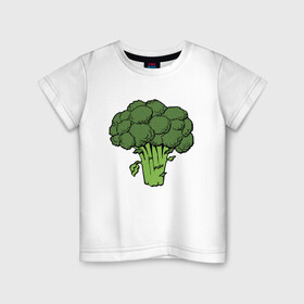 Детская футболка хлопок с принтом Брокколи , 100% хлопок | круглый вырез горловины, полуприлегающий силуэт, длина до линии бедер | брокколи | еда | зож | капуста | овощ | растения
