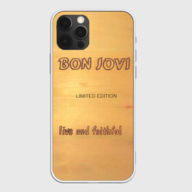 Чехол для iPhone 12 Pro с принтом Live and Faithful - Bon Jovi , силикон | область печати: задняя сторона чехла, без боковых панелей | bon jovi | john | альбом | арена | бон | бон джови | глэм | группа | джови | джон | метал | музыка | надпись | песни | поп | попрок | рок | рокер | смайл | солист | софт | стена | хард | хеви | хевиметал
