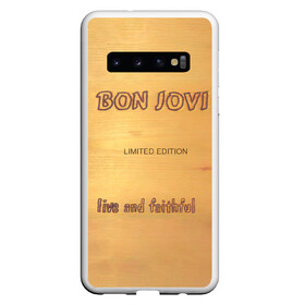 Чехол для Samsung Galaxy S10 с принтом Live and Faithful - Bon Jovi , Силикон | Область печати: задняя сторона чехла, без боковых панелей | Тематика изображения на принте: bon jovi | john | альбом | арена | бон | бон джови | глэм | группа | джови | джон | метал | музыка | надпись | песни | поп | попрок | рок | рокер | смайл | солист | софт | стена | хард | хеви | хевиметал