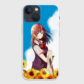 Чехол для iPhone 13 mini с принтом Саю и Подсолнухи ,  |  | anime | gotou | hige wo soru | higehiro | ogiwara | sayu | yoshida | аниме | ёсида | огивара | привёл домой старшеклассницу | приютил школьницу | саю | школьница | я побрился