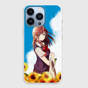 Чехол для iPhone 13 Pro с принтом Саю и Подсолнухи ,  |  | anime | gotou | hige wo soru | higehiro | ogiwara | sayu | yoshida | аниме | ёсида | огивара | привёл домой старшеклассницу | приютил школьницу | саю | школьница | я побрился