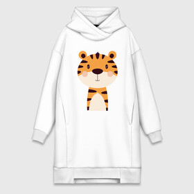 Платье-худи хлопок с принтом Cartoon Tiger ,  |  | 2022 | animal | cat | lion | tiger | год тигра | животные | зверь | зубы | кот | кошка | лев | охотник | полосатый | природа | тигр | тигренок | тигрица | хищник