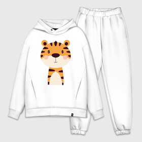 Мужской костюм хлопок OVERSIZE с принтом Cartoon Tiger ,  |  | 2022 | animal | cat | lion | tiger | год тигра | животные | зверь | зубы | кот | кошка | лев | охотник | полосатый | природа | тигр | тигренок | тигрица | хищник