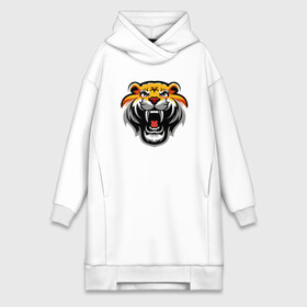 Платье-худи хлопок с принтом Power Tiger ,  |  | 2022 | animal | cat | lion | tiger | год тигра | животные | зверь | зубы | кот | кошка | лев | охотник | полосатый | природа | тигр | тигренок | тигрица | хищник