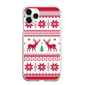 Чехол для iPhone 11 Pro матовый с принтом Зимняя ночь , Силикон |  | Тематика изображения на принте: арт | вязаный рисунок | вязь | дерево | ёлка | ёлки | ель | новый год | олени | олень | рисунок | рождество | снег | снежинка | снежинки