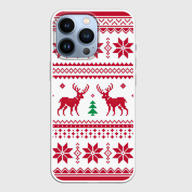 Чехол для iPhone 13 Pro с принтом Зимний день в лесу ,  |  | арт | вязаный рисунок | вязь | дерево | ёлка | ёлки | ель | новый год | олени | олень | рисунок | рождество | снег | снежинка | снежинки