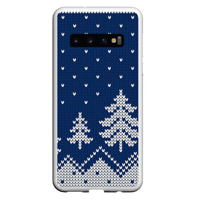 Чехол для Samsung Galaxy S10 с принтом Зимняя ночь , Силикон | Область печати: задняя сторона чехла, без боковых панелей | арт | вязаный рисунок | вязь | зима | зимняя ночь | лес | новый год | ночь | рисунок | рождество | снег | снеговик | снеговики | снежинка | снежинки