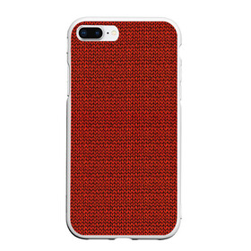 Чехол для iPhone 7Plus/8 Plus матовый с принтом Красная вязь , Силикон | Область печати: задняя сторона чехла, без боковых панелей | арт | вязаный рисунок | вязь | новый год | однотонный рисунок | рисунок | рождество