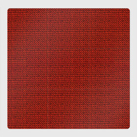 Магнитный плакат 3Х3 с принтом Красная вязь , Полимерный материал с магнитным слоем | 9 деталей размером 9*9 см | арт | вязаный рисунок | вязь | новый год | однотонный рисунок | рисунок | рождество