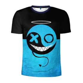 Мужская футболка 3D спортивная с принтом Smail Blue , 100% полиэстер с улучшенными характеристиками | приталенный силуэт, круглая горловина, широкие плечи, сужается к линии бедра | emoji | smile | глаза крестики | злой смайл | злой смайлик | зубы | контраст | крестики | подарок | пятна | смайл | смайлик | улыбка | эмоджи | эмоция