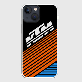 Чехол для iPhone 13 mini с принтом KTM | КТМ (Z) ,  |  | Тематика изображения на принте: enduro | ktm | moto | moto sport | motocycle | sportmotorcycle | ктм | мото | мото спорт | мотоспорт | спорт мото