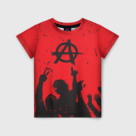 Детская футболка 3D с принтом АНАРХИЯ | СВОБОДА (Z) , 100% гипоаллергенный полиэфир | прямой крой, круглый вырез горловины, длина до линии бедер, чуть спущенное плечо, ткань немного тянется | anarchy | riot | rock | анархия | бунт | знаки | музыка | панки | рок | свобода | символ | символика