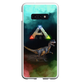 Чехол для Samsung S10E с принтом Ark Survival | Арк Сурвивал (Z) , Силикон | Область печати: задняя сторона чехла, без боковых панелей | ark | ark survival evolved | dino | fittest | game | survival | survival of the fittest | unreal engine | арк сурвивал | выживание | динозавр | игры | симулятором выживания | сюрвивал | тродон | ютараптор