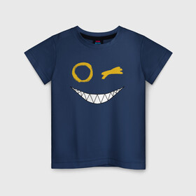 Детская футболка хлопок с принтом Emoji winking , 100% хлопок | круглый вырез горловины, полуприлегающий силуэт, длина до линии бедер | emoji | smile | глаза крестики | злой смайл | злой смайлик | зубы | контраст | крестики | подарок | пятна | смайл | смайлик | улыбка | эмоджи | эмоция