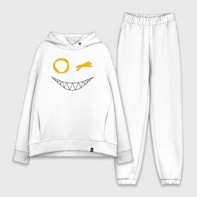 Женский костюм хлопок Oversize с принтом Emoji winking ,  |  | emoji | smile | глаза крестики | злой смайл | злой смайлик | зубы | контраст | крестики | подарок | пятна | смайл | смайлик | улыбка | эмоджи | эмоция