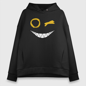 Женское худи Oversize хлопок с принтом Emoji winking , френч-терри — 70% хлопок, 30% полиэстер. Мягкий теплый начес внутри —100% хлопок | боковые карманы, эластичные манжеты и нижняя кромка, капюшон на магнитной кнопке | Тематика изображения на принте: emoji | smile | глаза крестики | злой смайл | злой смайлик | зубы | контраст | крестики | подарок | пятна | смайл | смайлик | улыбка | эмоджи | эмоция