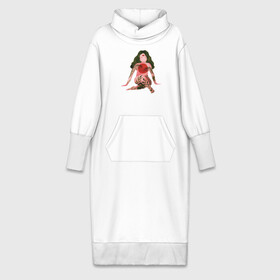 Платье удлиненное хлопок с принтом девушка инди ,  |  | восток | девушка | инди | йога | медитация | ритуал | солнце | тело | учение