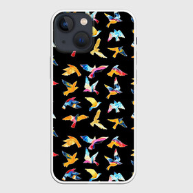 Чехол для iPhone 13 mini с принтом парящие акварельные птицы ,  |  | акварель | вечеринка | голубь | гуашь | диджей | диско | кисть | клуб | крылья | орёл | перья | полёт | птицы
