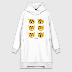 Платье-худи хлопок с принтом Tiger Rawr ,  |  | 2022 | animal | cat | lion | tiger | год тигра | животные | зверь | зубы | кот | кошка | лев | охотник | полосатый | природа | тигр | тигренок | тигрица | хищник