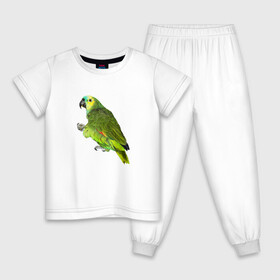Детская пижама хлопок с принтом Попугайчик , 100% хлопок |  брюки и футболка прямого кроя, без карманов, на брюках мягкая резинка на поясе и по низу штанин
 | Тематика изображения на принте: bird | parrot | wings | крылья | попугай | птица