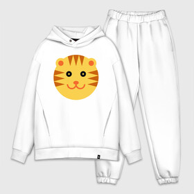 Мужской костюм хлопок OVERSIZE с принтом Sunny Tiger ,  |  | Тематика изображения на принте: 2022 | animal | cat | lion | tiger | год тигра | животные | зверь | зубы | кот | кошка | лев | охотник | полосатый | природа | тигр | тигренок | тигрица | хищник