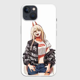 Чехол для iPhone 13 с принтом Пауэр Power ,  |  | anime | blood | chainsaw man | demon | denji | devil | monster | power | аниме | демон | дьявол | дэндзи | кровь | монстр | пауэр | сила | человек бензопила