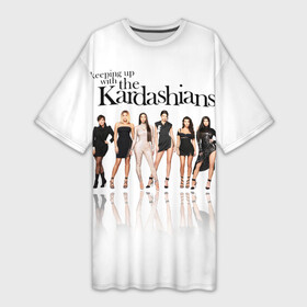 Платье-футболка 3D с принтом Keeping up with Kardashians ,  |  | keeping up with kardashians | kendall jenner | khloe kardashian | kim kardashian | kortney kardashian | kris jenner | kylie jenner | брэнд | дженнер | кардашьян | ким кардашьян | красивые девушки | семейство