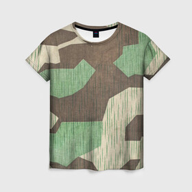 Женская футболка 3D с принтом Камуфляж хаки армейский , 100% полиэфир ( синтетическое хлопкоподобное полотно) | прямой крой, круглый вырез горловины, длина до линии бедер | army | beige | brown | camouflage | green | khaki | military | rhombuses | spots | армейский | бежевый | зелёный | камуфляж | коричневый | милитари | пятна | ромбы | хаки
