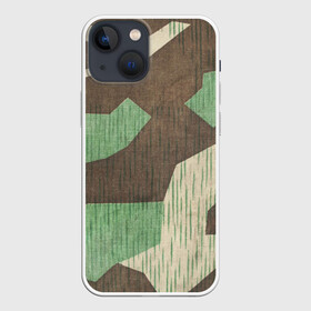 Чехол для iPhone 13 mini с принтом Splittertarnmuster ,  |  | Тематика изображения на принте: army | beige | brown | camouflage | green | khaki | military | rhombuses | spots | армейский | бежевый | зелёный | камуфляж | коричневый | милитари | пятна | ромбы | хаки