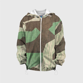 Детская куртка 3D с принтом Камуфляж хаки армейский , 100% полиэстер | застежка — молния, подол и капюшон оформлены резинкой с фиксаторами, по бокам — два кармана без застежек, один потайной карман на груди, плотность верхнего слоя — 90 г/м2; плотность флисового подклада — 260 г/м2 | army | beige | brown | camouflage | green | khaki | military | rhombuses | spots | армейский | бежевый | зелёный | камуфляж | коричневый | милитари | пятна | ромбы | хаки