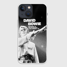 Чехол для iPhone 13 mini с принтом Welcome to the Blackout   David Bowie ,  |  | david bowie | альтернативный | арт | боуи | глэм | девид | джаз | дэвед | дэвид | музыка | музыкант | певец | поп | психоделический | рок | соул | хард | экспериментальный | электронная | эмбиент