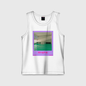 Детская майка хлопок с принтом Vaporwave pool 1 ,  |  | 90s | dreampool | green | pool | retro | retrowave | vapor | vaporwave