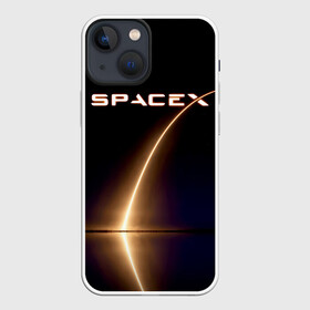 Чехол для iPhone 13 mini с принтом Space X ,  |  | american | company | manufacturer | night | space technology | space x | spacecraft take off | американская | илон маск | компания | космическая техника | ночь | отражение в водже | производитель | траектория полета