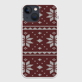 Чехол для iPhone 13 mini с принтом Вязаный рисунок ,  |  | арт | вязаный рисунок | вязь | новый год | рисунок | рождество | ромб | ромбик | ромбы | снег | снежинка | снежинки