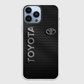 Чехол для iPhone 13 Pro Max с принтом TOYOTA STEEL HONEYCOMBS ,  |  | Тематика изображения на принте: toyota | авто | автомобиль | логотип | марка | машина | надпись | соты | сталь | текстура | тоета | тойота