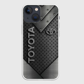 Чехол для iPhone 13 mini с принтом TOYOTA IRON | STEEL ,  |  | toyota | авто | автомобиль | логотип | машина | надпись | текстура | тоета | тойота