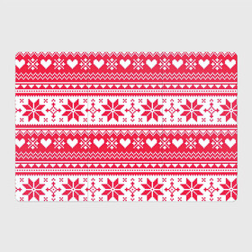 Магнитный плакат 3Х2 с принтом Новогодний уют , Полимерный материал с магнитным слоем | 6 деталей размером 9*9 см | арт | вязаный рисунок | вязь | новый год | рисунок | рождество | сердечки | сердечко | сердца | сердце | снег | снежинка | снежинки