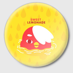 Значок с принтом Sweet lemonade ,  металл | круглая форма, металлическая застежка в виде булавки | Тематика изображения на принте: digital toys | gamer | games | helicopter taxi | pets | toca boca | toca hair salon | toca kitchen | toca life | toca life city | toca life worl | toca tea party | video games | игры