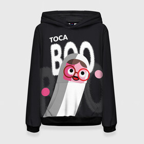 Женская толстовка 3D с принтом Toca Boo , 100% полиэстер  | двухслойный капюшон со шнурком для регулировки, мягкие манжеты на рукавах и по низу толстовки, спереди карман-кенгуру с мягким внутренним слоем. | Тематика изображения на принте: digital toys | gamer | games | helicopter taxi | pets | toca boca | toca hair salon | toca kitchen | toca life | toca life city | toca life worl | toca tea party | video games | игры