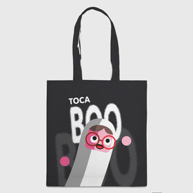 Шоппер 3D с принтом Toca Boo , 100% полиэстер | Плотность: 200 г/м2; Размер: 34×35 см; Высота лямок: 30 см | digital toys | gamer | games | helicopter taxi | pets | toca boca | toca hair salon | toca kitchen | toca life | toca life city | toca life worl | toca tea party | video games | игры