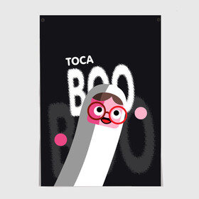 Постер с принтом Toca Boo , 100% бумага
 | бумага, плотность 150 мг. Матовая, но за счет высокого коэффициента гладкости имеет небольшой блеск и дает на свету блики, но в отличии от глянцевой бумаги не покрыта лаком | Тематика изображения на принте: digital toys | gamer | games | helicopter taxi | pets | toca boca | toca hair salon | toca kitchen | toca life | toca life city | toca life worl | toca tea party | video games | игры