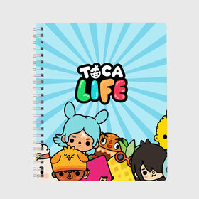 Тетрадь с принтом Toca boca life , 100% бумага | 48 листов, плотность листов — 60 г/м2, плотность картонной обложки — 250 г/м2. Листы скреплены сбоку удобной пружинной спиралью. Уголки страниц и обложки скругленные. Цвет линий — светло-серый
 | Тематика изображения на принте: digital toys | gamer | games | helicopter taxi | pets | toca boca | toca hair salon | toca kitchen | toca life | toca life city | toca life worl | toca tea party | video games | игры