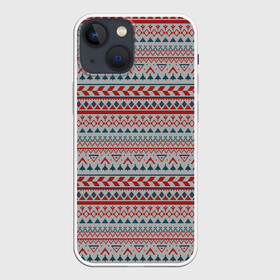 Чехол для iPhone 13 mini с принтом Скандинавский орнамент ,  |  | елка | зимний | модный | новогодний | орнамент | разноцветный орнамент | рождественский | синий и красный | скандинавский орнамент