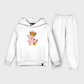 Детский костюм хлопок Oversize с принтом Tiger Girl ,  |  | 2022 | animal | cat | girl | lion | tiger | балерина | год тигра | девочка | животные | зверь | зубы | кот | кошка | лев | охотник | полосатый | природа | тигр | тигренок | тигрица | хищник