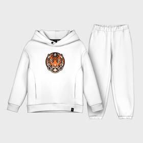 Детский костюм хлопок Oversize с принтом Amazing Tiger ,  |  | 2022 | animal | cat | lion | tiger | год тигра | животные | зверь | зубы | кот | кошка | лев | охотник | полосатый | природа | тигр | тигренок | тигрица | хищник