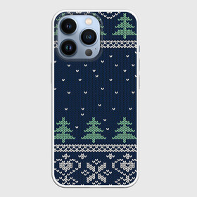 Чехол для iPhone 13 Pro с принтом Зимняя лесная ночь ,  |  | арт | вязаный рисунок | вязь | дерево | деревья | ёлка | ёлки | ель | зима | новый год | ночь | рисунок | рождество | снег | снежинка | снежинки