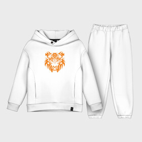 Детский костюм хлопок Oversize с принтом Tiger Mask ,  |  | 2022 | animal | cat | lion | tiger | год тигра | животные | зверь | зубы | кот | кошка | лев | охотник | полосатый | природа | тигр | тигренок | тигрица | хищник