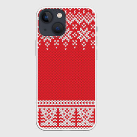Чехол для iPhone 13 mini с принтом Зимний лес ,  |  | арт | вязаный рисунок | вязь | дерево | деревья | ёлка | ёлки | ель | лес | новый год | рисунок | рождество | снег | снежинка | снежинки