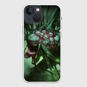 Чехол для iPhone 13 mini с принтом БОЛОТНЫЙ МОНСТР | MONSTER ,  |  | freak | monster | scarecrow | skull | болотный | болотный монстре | монстер | страшила | урод | черепа | чудовище